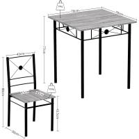 Juego de Mesa de Comedor y Silla, Juego de Muebles Modernos y contemporáneos para Cocina (Gris, 2 plazas) - details 2