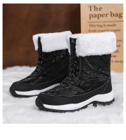 Botas de nieve para mujer, botines cálidos de felpa para exteriores, impermeables, antideslizantes, Zapatillas altas de Trekking, de algodón, Invierno - details 18