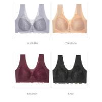 Flarixa-Sujetador Push Up de gran tamaño para mujer, Sujetador de encaje Sexy, sin aros, hebilla frontal, ropa interior de busto grande, Bralette Invisible sin espalda - details 6