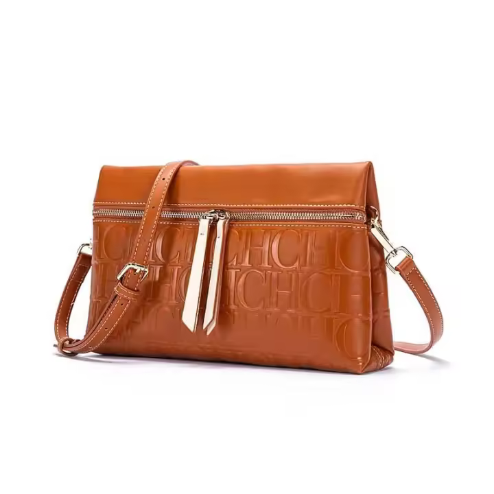 CH Bolso bandolera cuadrado pequeño y versátil para mujer, de alta moda, con diseño de estampado de letras de color puro, mochila de lujo de alta gama - 1