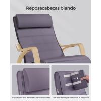 Mueble Ottoman de Madera de Abedul Mueble de Descanso Ajustable con 5 Posiciones, Carga Máxima de 150kg, Para Dormitorio, Salón Gris Claro y Natural - details 6