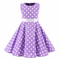 Vestido retro para niña, vestido vintage de princesa de verano sin mangas con lunares de algodón ligero y romántico floral de los años 50 para fiesta y boda Daliy - details 30