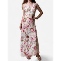 Vestido de Verano sin Mangas y Espalda Abierta con Estampado Europeo Silueta Adelgazante Efectiva - details 1