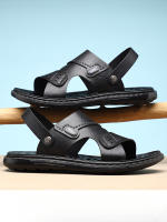Sandalias2025Nuevas sandalias casuales de fibra ultrafina para hombres, zapatos de playa simples con cojín de látex, zapatos antideslizantes para hombres - details 6