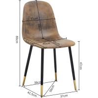 Juego de 4 sillas de comedor con asiento y respaldo suaves, con patas de metal macizo, para salón, dormitorio, cocina o comedor, ante marrón - details 28