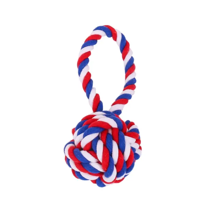 Juguete de Algodón para Masticar Bola de Cuerda Acolchada para Perros Juguete Dental para Mascotas - 1