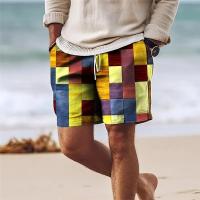 Pantalones cortos de playa Hawaianos para verano, bañador informal de viaje con estampado de cuadros coloridos, deportivos de secado rápido, para gimnasio, bañadores de hielo - details 1