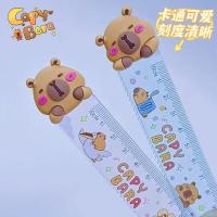 4 unids/lote Capybara 15cm regla recta de plástico transparente marcapáginas creativo de dibujos animados lindo estudiantes papelería regalo del Día de los niños - details 4