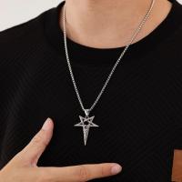 Collar con colgante vikingo para hombre – Ojo de Horus y símbolo de pentagrama Joyería de acero inoxidable retro punk - details 7