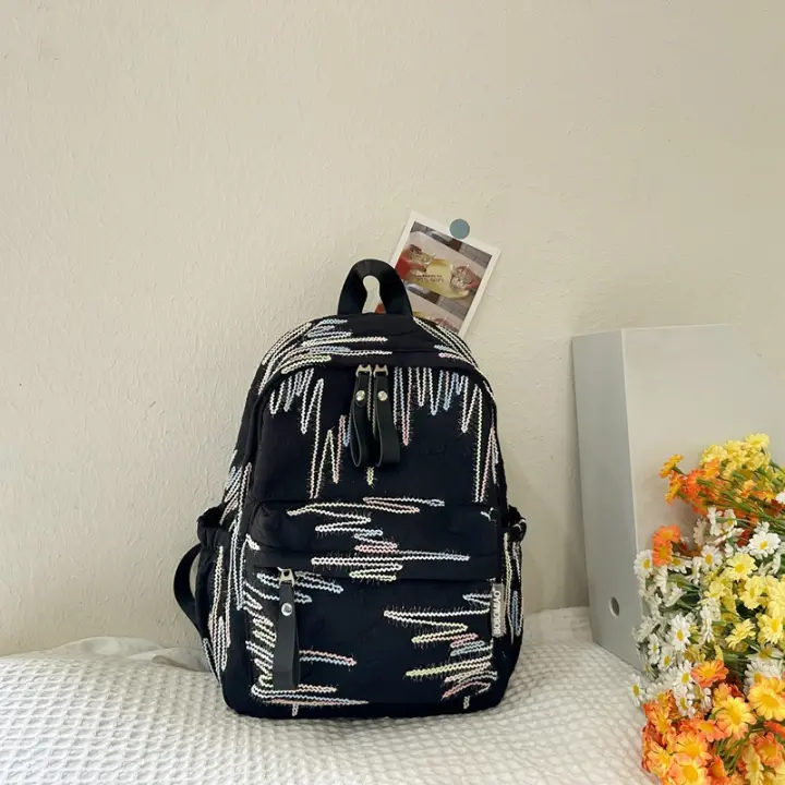Mochila Chica Suave Mini Bolsa Escolar para Mujeres Bolsa de Salida de Primavera para Estudiantes Universitarios Material de Nylon - 1