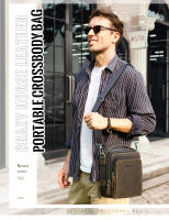 Bolso de hombro pequeño para hombre, bandolera de piel auténtica para iPad de 8,3 pulgadas, Bolso Mini de diseñador Vintage, nuevo - details 0