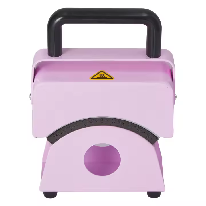 SucceBuy Máquina de prensado de sombreros - Mini, placa de 5,9x3,15 pulgadas, apagado automático, para personalización de gorras de bricolaje, morado - 1