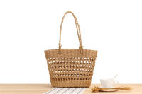Bolso hecho a mano para mujer, bolsa de un hombro con tejido de hierba, estilo bosque, ocio, playa, novedad de Instagram - details 11