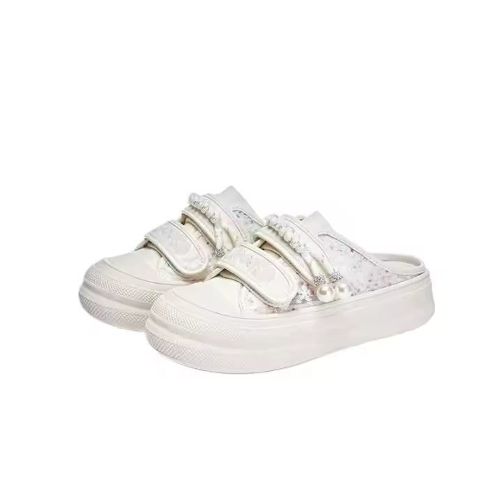 Tenis bajos de piel blanca con cordones, zapatos para caminar informales y cómodos - 1