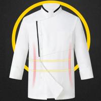 Uniforme de Chef de manga corta con cuello levantado, abrigo de Chef Unisex, resistente a las manchas, cocina, panadería, cantina, restaurante, camisa de camarero - details 4