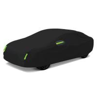 Funda exterior completa para coche, parasol a prueba de polen con tiras reflectantes, universal, para sedán, SUV, negro - details 0