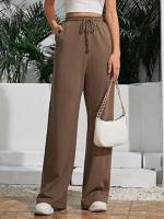 Pantalones de Manga Ancha de Alta Cintura para Mujer Primavera Otoño Pantalones Sueltos de Calidad con Cordón - details 24