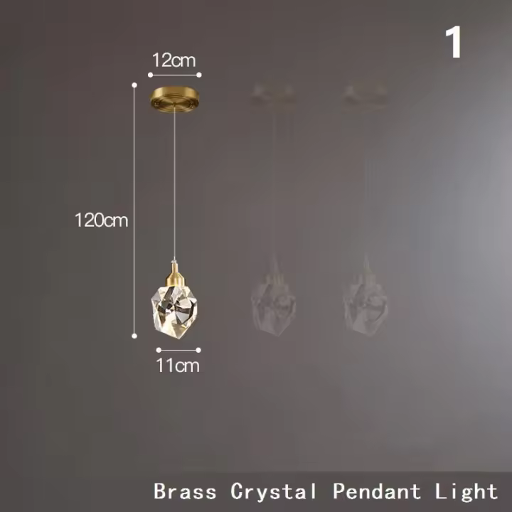 Lámpara Colgante De Cristal Dorado Mate Nórdico, Moderna Sala De Estar De Lujo Para Luz De Techo, dormitorio y oficina - 1