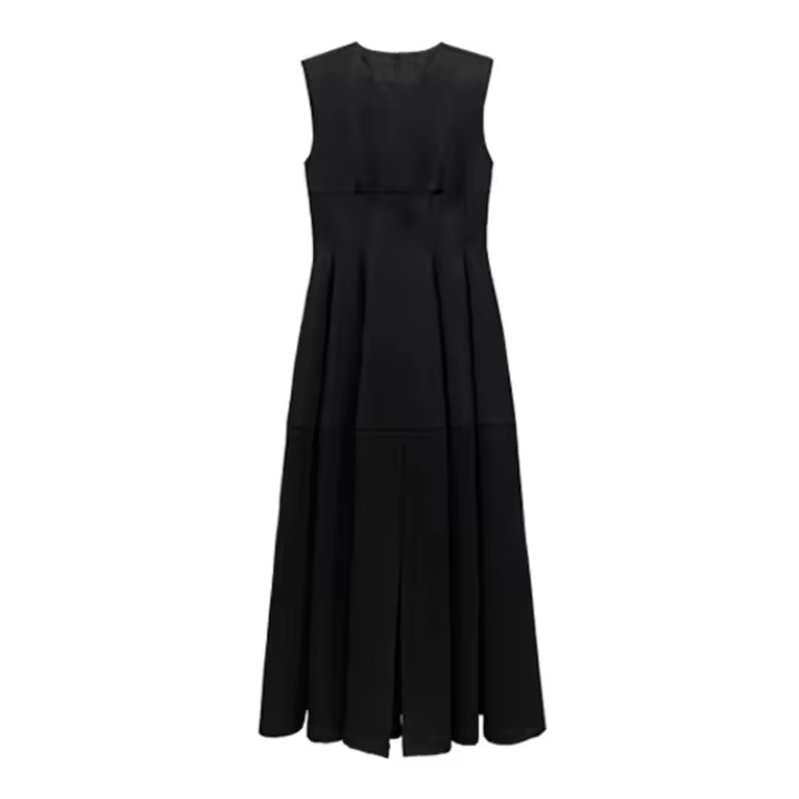 Moda Primavera/Verano para mujer, cuello redondo sin mangas, cintura ajustada, longitud media - 1