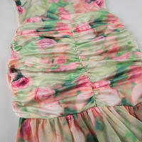 BUNO-Vestidos fruncidos para mujer con estampado floral, vestido elegante dividido a la moda para vacaciones de verano - details 8