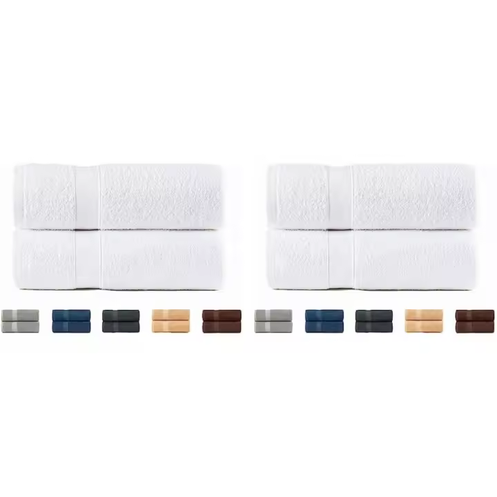 Juego de Toallas de Baño de Algodón 100% Suaves, Altamente Absorbentes, Secado Rápido Paquete de 2 - 1
