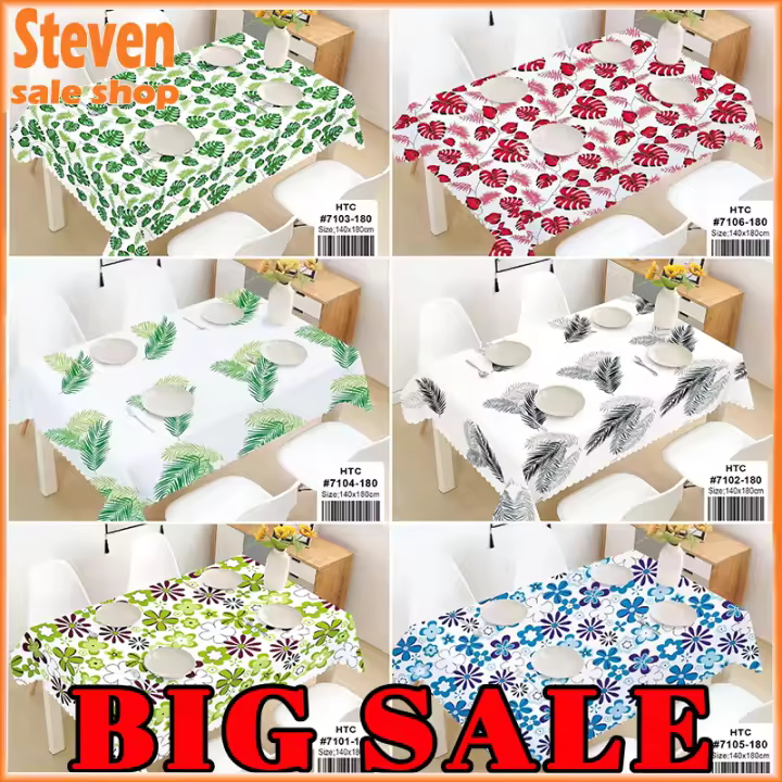 Mantel impermeable de PVC para mesa, cubierta de plástico a prueba de aceite para comedor de cocina, 6 asientos, a prueba de polvo - 1