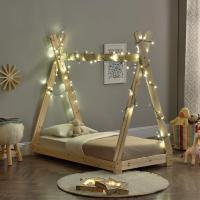 Cama para niños pequeños Cama Infantil 160 x 80cm Estructura Tipi de Madera Pino Color Pino Natural - details 51