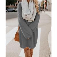 Vestido de felpa holgado de manga larga con cuello redondo y largo medio para mujer, otoño e invierno 2024 - details 5