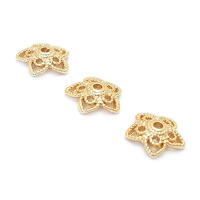 Tapas de cuentas de copos de nieve de latón de Color dorado de 18K, accesorios de alta calidad para manualidades, materiales para hacer joyas, sitio web oficial de Rosediy - details 9