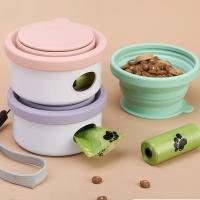 Cuenco para mascotas, cuenco plegable de viaje para perros, a prueba de fugas, antideslizante, plato de alimentación para exteriores, cuenco plegable de silicona suave para gatos, Camping - details 6