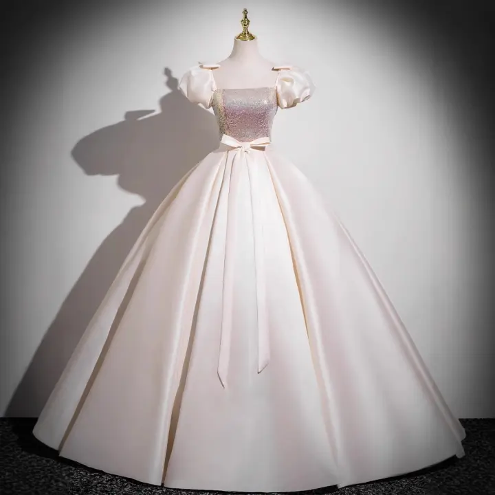 Elegante Vestido de Princesa de Cumpleaños de Lujo Ligero Ceremonia Francés Champán para Mujeres 2025 - 1