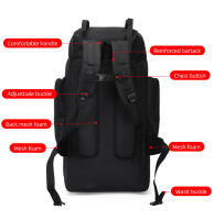 Bolsas de Trekking de 130L para hombre, mochila de escalada con cordón de rayas reflectantes para acampar al aire libre, senderismo, bolso de viaje, mochilas de equipaje - details 9