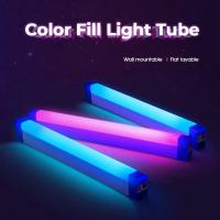 Tubo de luz de tubo colorido, luz RGB de 17cm/32cm, luz nocturna USB, palo de luz azul violeta, lámpara de habitación, luz de relleno colgante de mano, foto - details 0