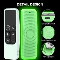 Funda protectora de silicona para Control remoto, carcasa con ranura para AirTag para Apple TV HD/4K (1ª generación), Siri, almacenamiento antipérdida, 2017 - details 4