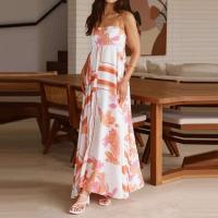 Vestido largo playero estilo bohemio vintage 2025 para mujer, con tirantes finos, espalda descubierta, estampado de sol, estilo swing. - details 9