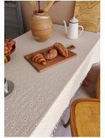 Mantel rectangular con borlas, decoración rústica para mesa de comedor, resistente a la piscina, 1 pieza - details 5