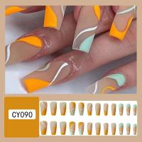 Juego Completo de Ballet de 24 Piezas Uñas Prostéticas de Mármol Blanco y Gris - details 2