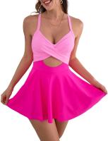 Traje de baño de talla grande para mujer, traje de baño de una pieza, falda camisola - details 7