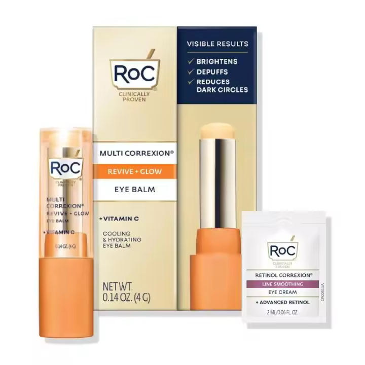 RoC Multi Correxion Revive + Glow 10% Suero de vitamina C activa para el rostro, tratamiento diario antienvejecimiento, arrugas y tono para el cuidado de la piel, - 1