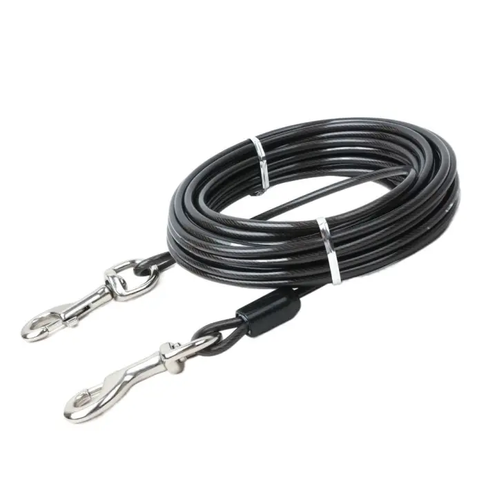 Cable de amarre para perros de 3/5/10 metros, ganchos a presión de doble extremo de alta resistencia, correa de doble cabeza, suministros duraderos a prueba de masticar para perros al aire libre - 1