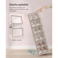 Cajas de Zapatos de Plástico Juego de 18 Organizadores Plegable, Apilable, Transparente, Blanco - details 31