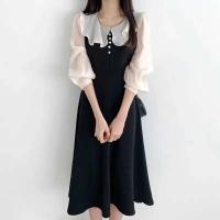 Elegante Vestido de Manga Larga Estilo Francés Vintage con Volantes Chic dulce Templamento - details 9