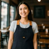 Delantal de cocina resistente al viento para ropa de trabajo, delantal de barbacoa de poliéster ajustable con diseño de herramientas multibolsillos, delantal de cocina a prueba de aceite - details 1