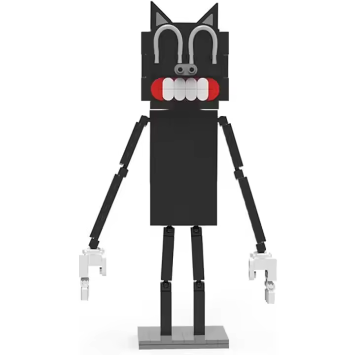 Figura de acción de gato de dibujos animados de terror, juguete de bloques de construcción, adecuado para niños y niñas mayores de 6 años (197 piezas) - 1
