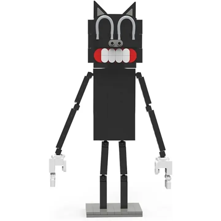 Figura de acción de gato de dibujos animados de terror, juguete de bloques de construcción, adecuado para niños y niñas mayores de 6 años (197 piezas) - 1