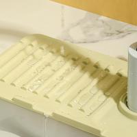 Tapete de grifo para fregadero de cocina, protector de salpicaduras de silicona Premium mejorado 2024 con propiedades de secado rápido, bandeja protectora Ideal para fregaderos de piedra en cocina y baño - details 2