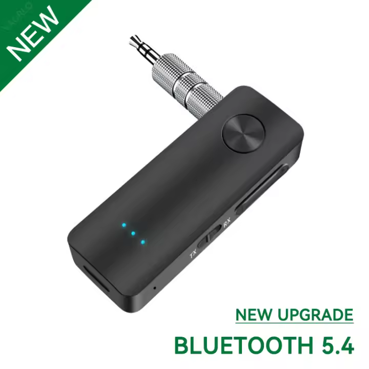 Transmisor receptor de Audio 2 en 1 con Bluetooth 5,4, adaptadores inalámbricos de música estéreo de 3,5mm, AUX con adaptador de auriculares para TV y PC - 1