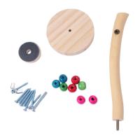 Bolas giratorias de madera, soporte interactivo para pájaros, cuidado de los dientes coloridos, pararrayos giratorio para loros, varilla de madera Natural - details 6