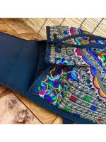 Mochila de lona con diseño bordado hecho a mano Retro para mujer, bolso de hombro de viaje, mochila étnica de gran capacidad - details 16