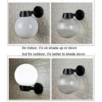 Luz de pared para interiores y exteriores con sombra de globo acrílico blanco o transparente para entrada, porche, Patio, Exterior, Base E27, linterna de pared - details 7